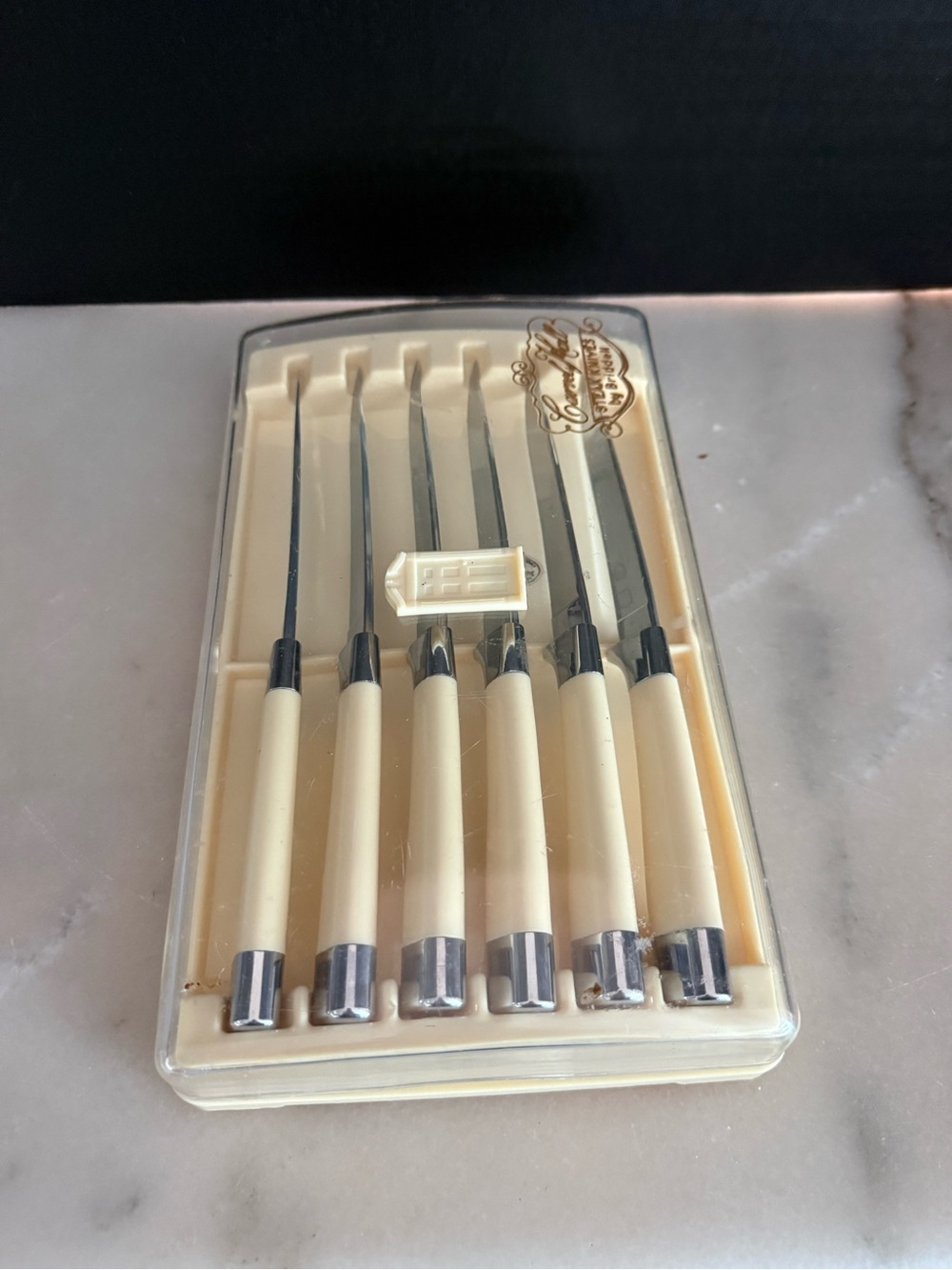 Vintage Steak Knives 1950’s Chas D. Briddell Carvel Hall Set of 6 Orig. Case